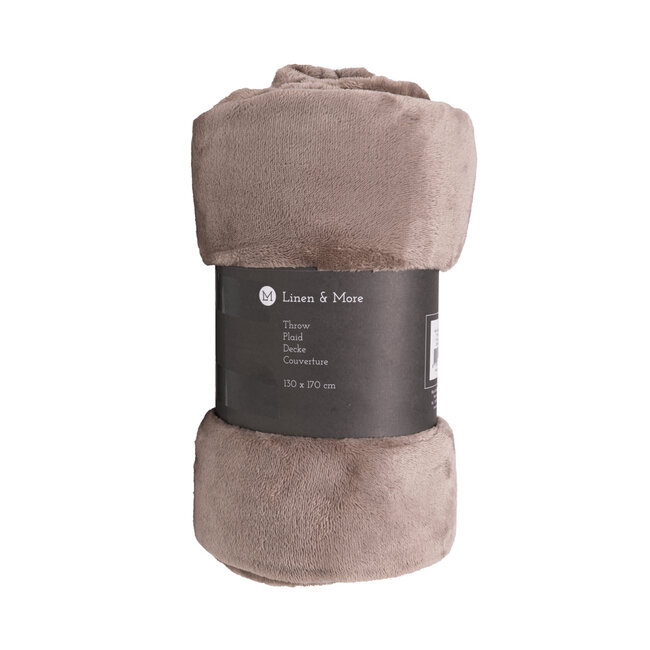 Linen & More Marmaris plaid taupe 130x170cm