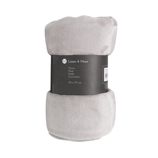 Linen & More Marmaris plaid l.grijs 130x170cm (rolled)