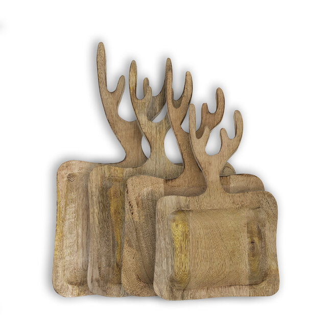 Mars & More Schaal/Snijplank mango hout gewei 35cm