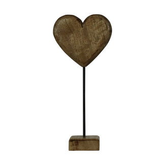 Mars & More staand hart mango hout h45 d23x10cm Mars & More staand hart mango hout h45 d23x10cm