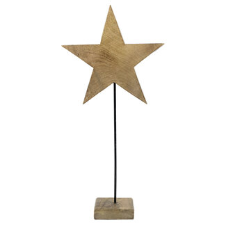 Mars & More staande ster mango hout 80cm