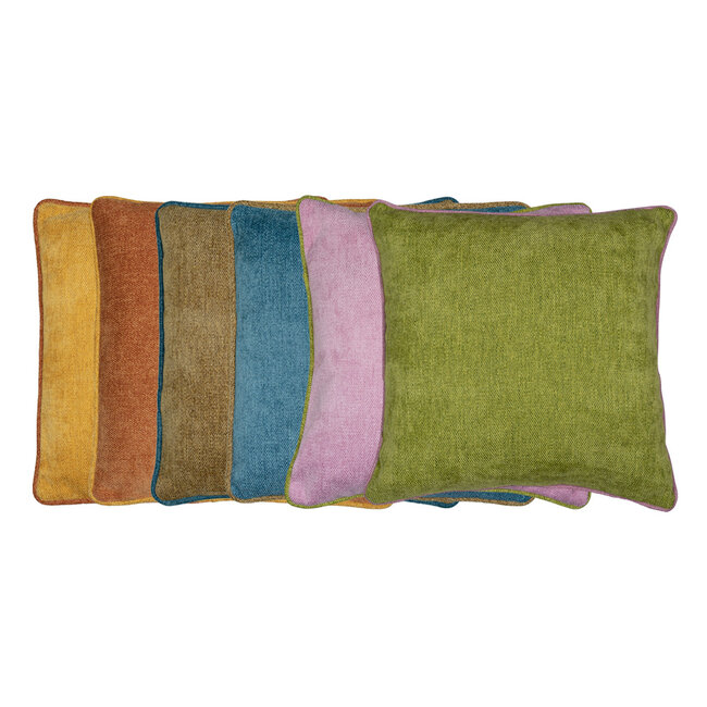 Mars & More kussen met bies roze lime 45x45cm*