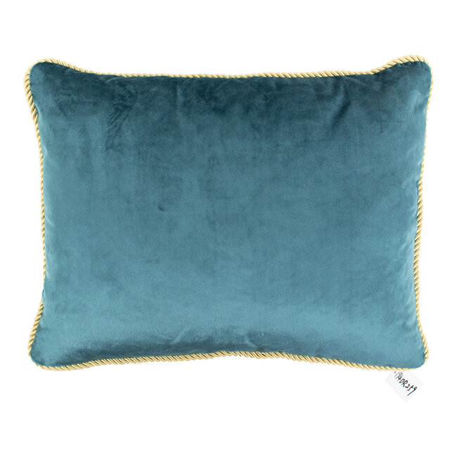 Mars & More half kussen fluweel goud petrol 35x45cm
