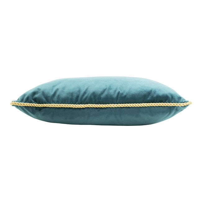 Mars & More half kussen fluweel goud petrol 35x45cm