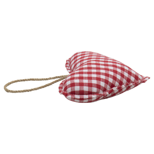 Mars & More hanger katoen hart donker rood knoop 16cm