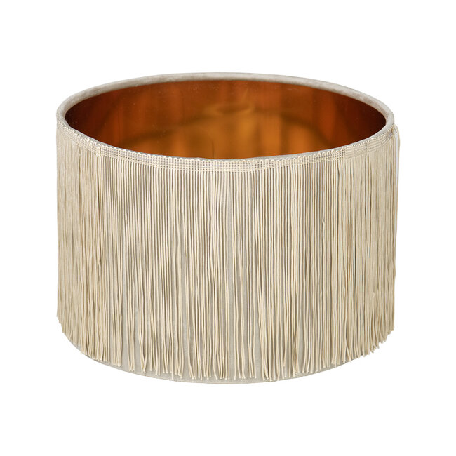 Mars & More lampenkap set 3st. cilinder franjes grijs (25 30 35cm)*