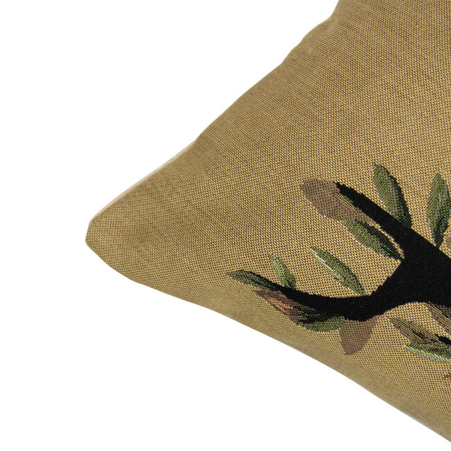 Mars & More gobelin kussen blader gewei bloem roze 45x45cm