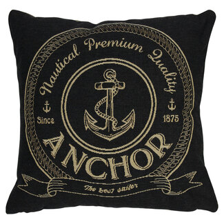 Mars & More gobelin kussen antraciet anchor 45x45cm*