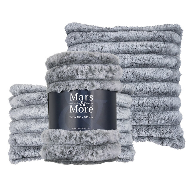 Mars & More half kussen konijn rib grijs 30x50cm*