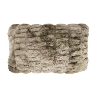 Mars & More half kussen rib bruine beer 30x50cm