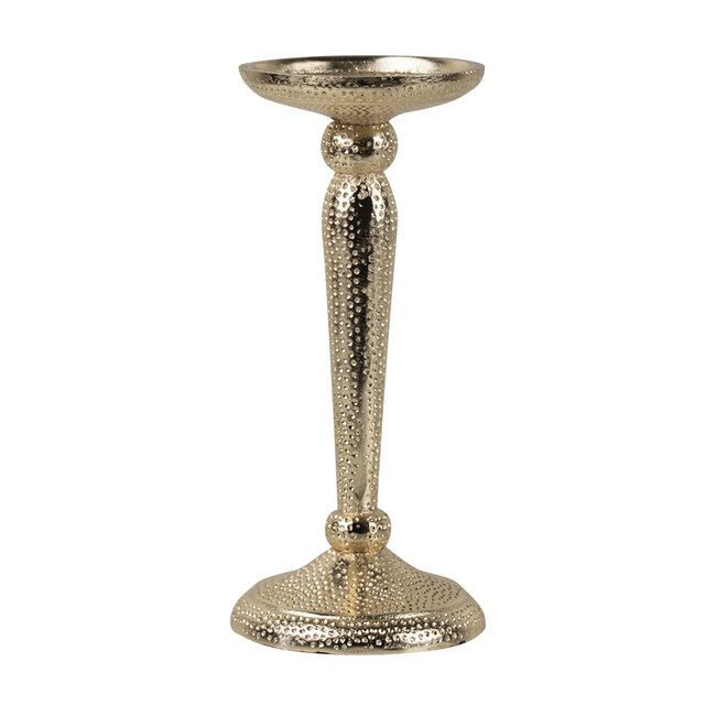 Mars & More kandelaar gehamerd champagne goud 22x10cm