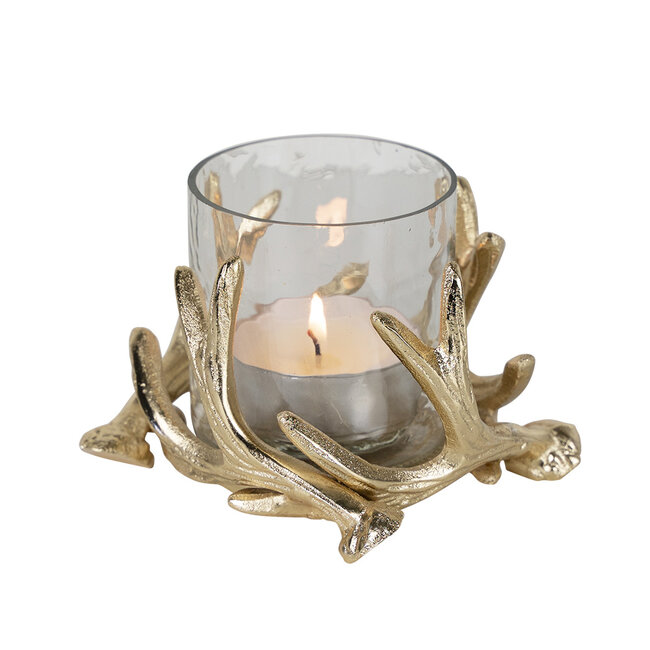 Mars & More windlicht gewei champagne goud dia 14cm