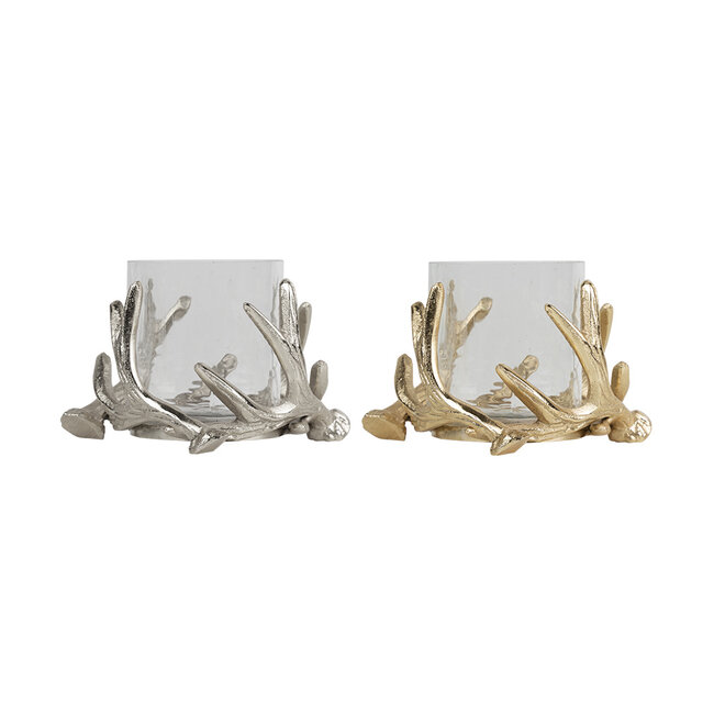 Mars & More windlicht gewei champagne goud dia 14cm