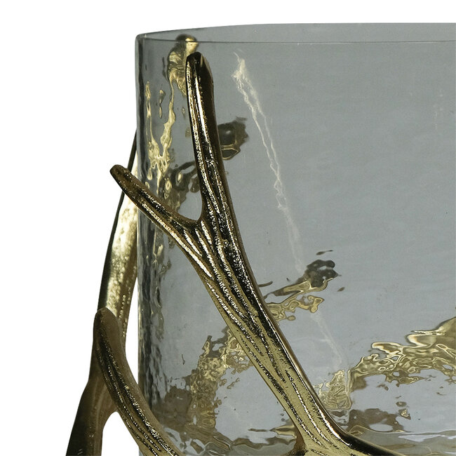 Mars & More windlicht gewei champagne goud large d28 h20cm