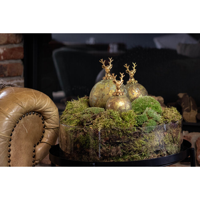 Mars & More decoratie bal hert antiek groen 10cm