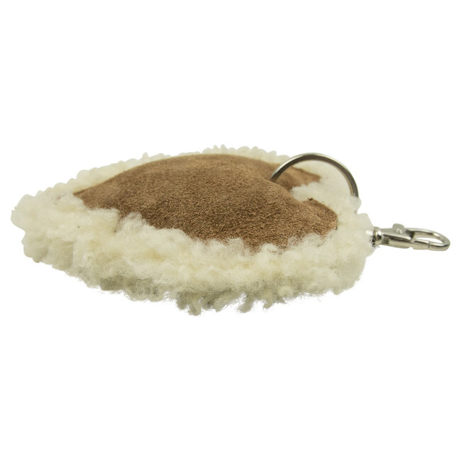 Mars & More schaap wit sleutelhanger hart leer 10cm