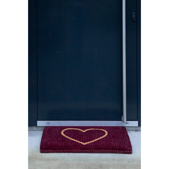 Mars & More kokosmat handgeweven hart rood 75cm