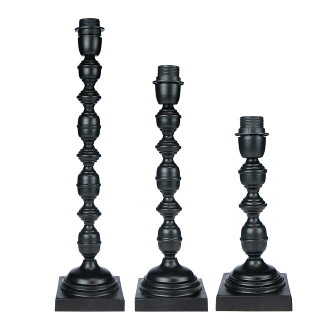 Mars & More lampvoet ornament zwart 11x11x30cm