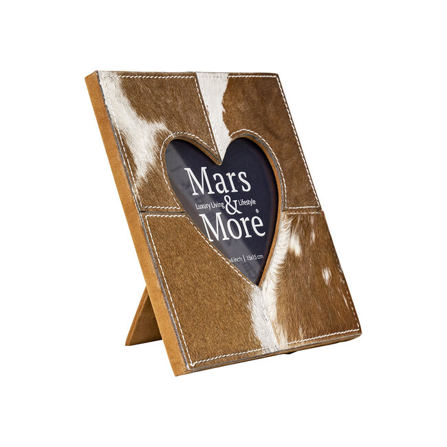 Mars & More *fotolijst koe hart bruin/wit 20x20cm*