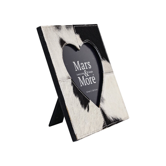 Mars & More *fotolijst koe hart zwart/wit 23x23cm*