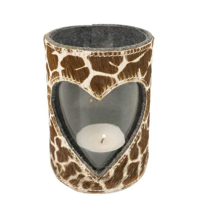 Mars & More windlicht koe hart giraf 15cm*