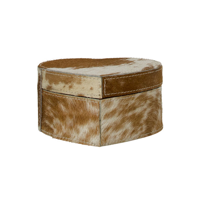 Mars & More hart opbergdoos koe bruin 15cm*