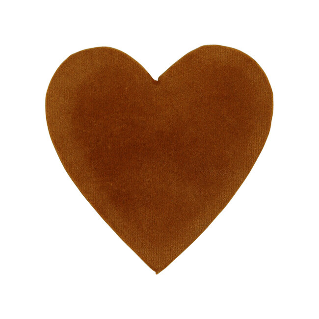 Mars & More onderzetter koehuid hart bruin/wit 14cm