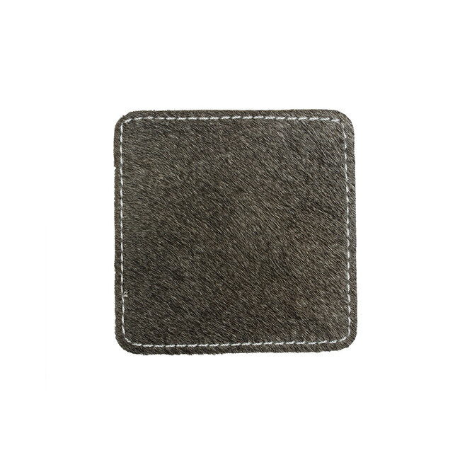 Mars & More onderzetter koe vierkant grijs 9x9cm