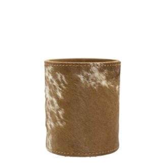 Mars & More pennenbak koehuid bruin/wit 10cm
