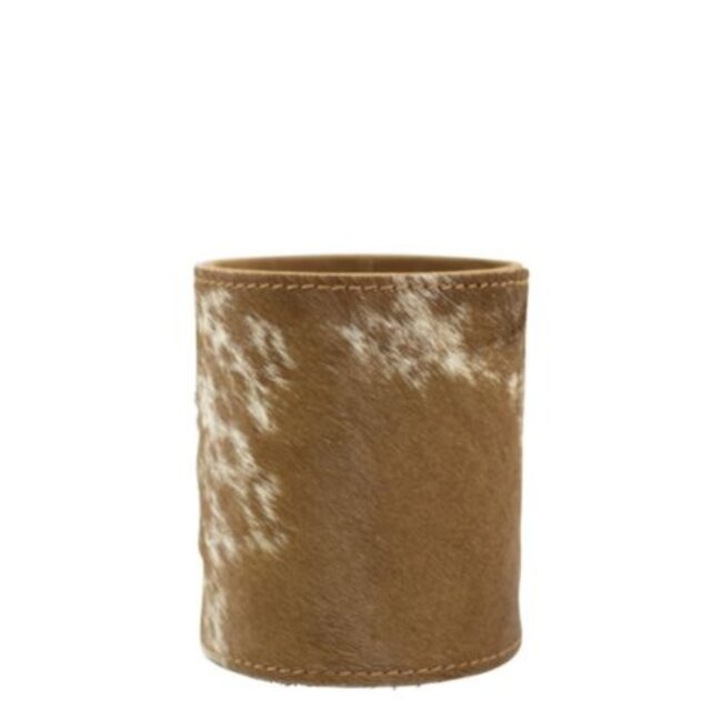 Mars & More pennenbak koehuid bruin/wit 10cm