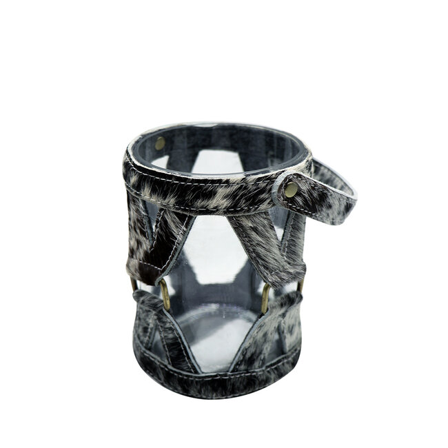 Mars & More *windlicht koe hengsel zwart/wit 15cm*