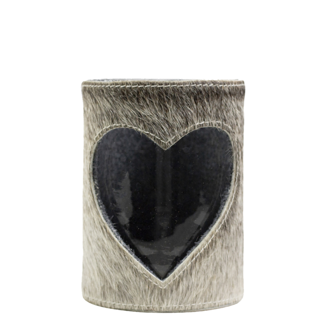 Mars & More windlicht koe hart grijs 15cm