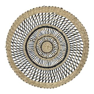 Mars & More zeegras muur mandje zwart opengewerkt 40cm*