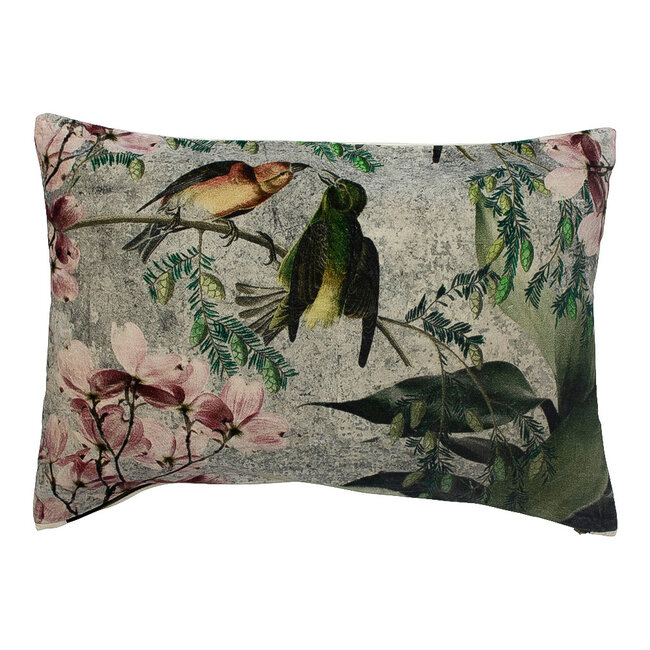 Mars & More groot kussen fluweel charming kussende vogels 40x60cm