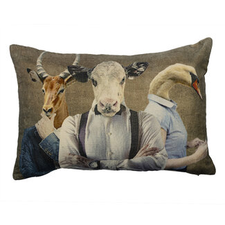 Mars & More groot kussen fluweel preppy antilope koe zwaan 40x60cm*