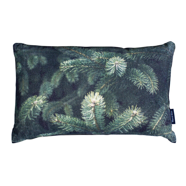 Mars & More half kussen fluweel winter dennentakken 30x50cm*