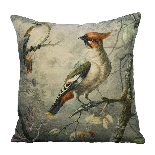 Mars & More kussen fluweel charming kuifvogel 45x45cm