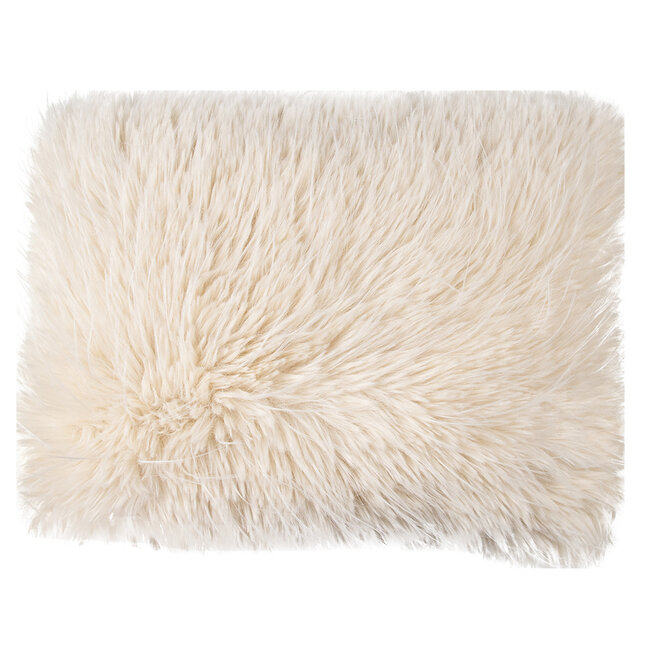 Mars & More kussen teddy langhaar all over gebroken wit 35x45cm