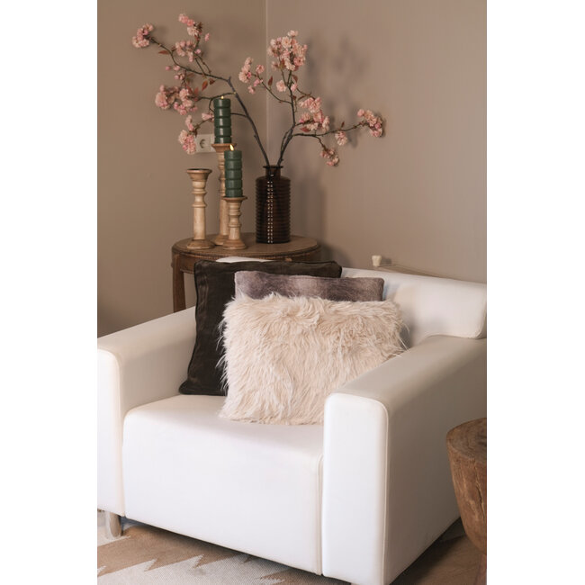 Mars & More kussen teddy langhaar pluk beige 30x50cm