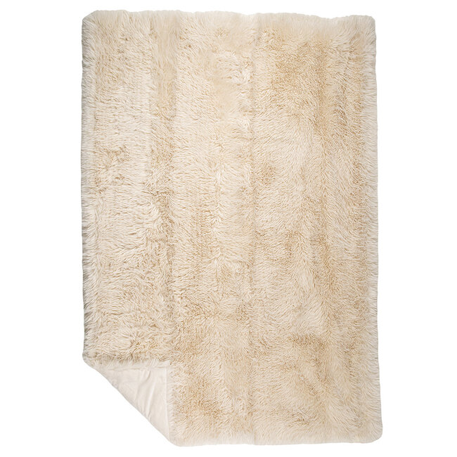 Mars & More plaid teddy langhaar all over gebroken wit 130x170cm