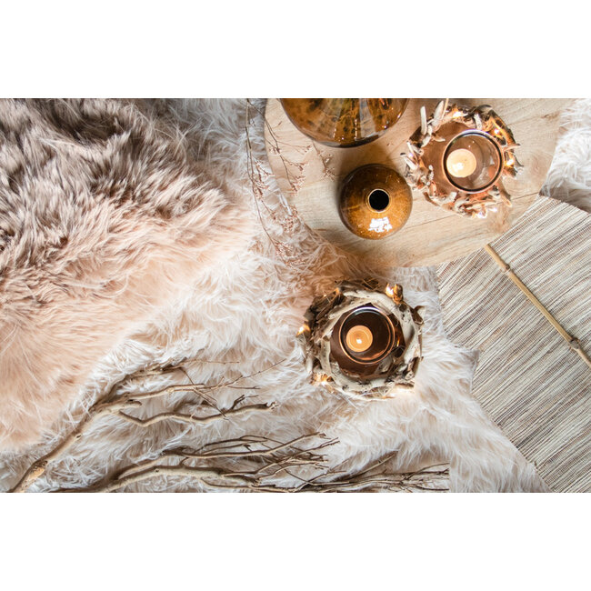 Mars & More plaid teddy langhaar all over gebroken wit 130x170cm