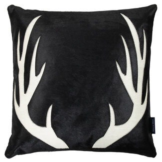 Mars & More kussen koe gewei zwart 45x45cm