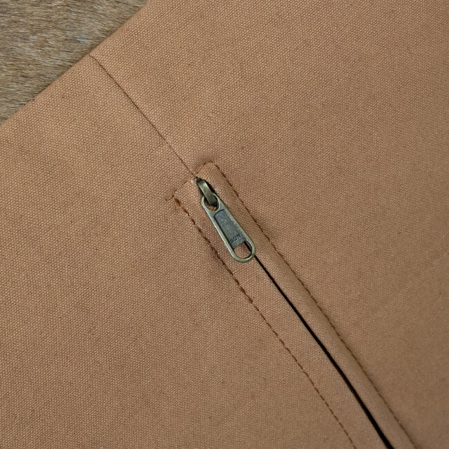 Mars & More poef koehuid vierkant gewei bruin 45x45x45cm