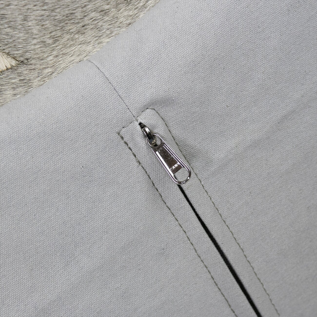 Mars & More poef koehuid vierkant gewei grijs 45x45x45cm