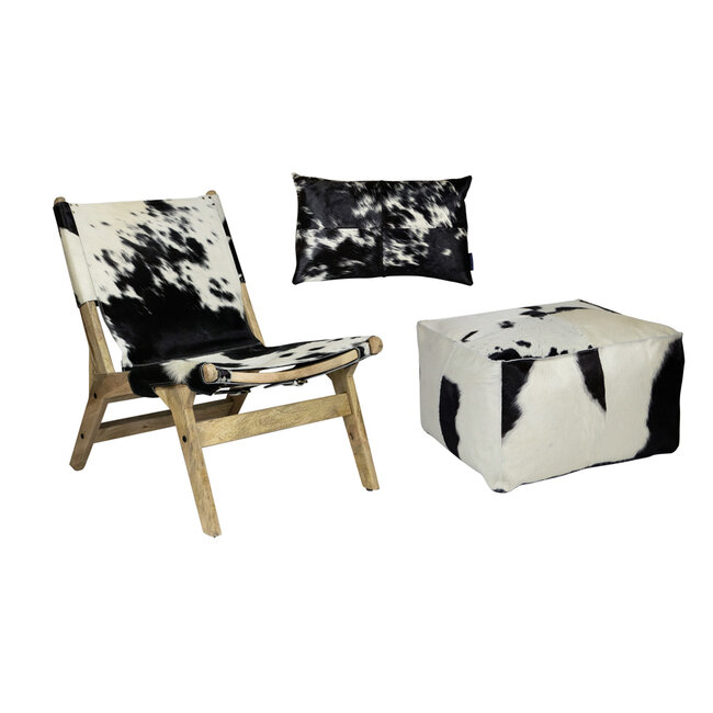 Mars & More stoel relax koevel zwart/wit (zelfmontage)