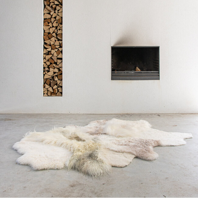 Mars & More plaid ijslandse schapen melange mix licht 120x180cm