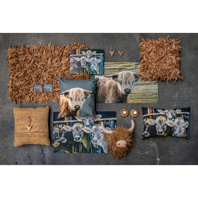 Mars & More deurmat kalfjes in stal 75x50cm