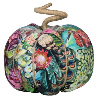 Mars & More handgemaakt decoratie fleury pompoen pauw bont large