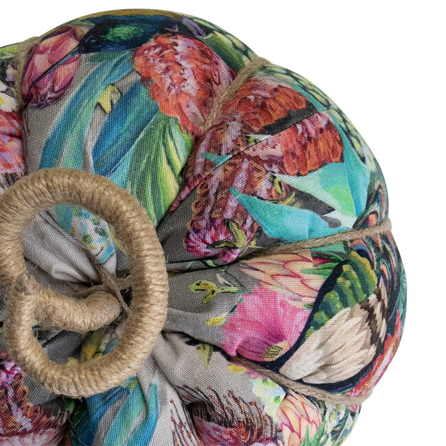 Mars & More handgemaakt decoratie fleury pompoen pauw bont medium