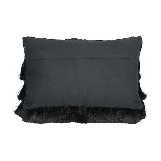Mars & More half kussen franjes zwart 30x50cm